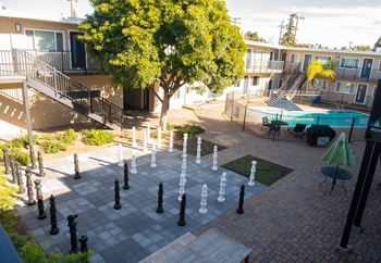 Courtyard with chess board